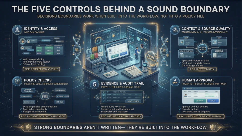 AI Decision Boundaries That Keep Work Moving Infographic