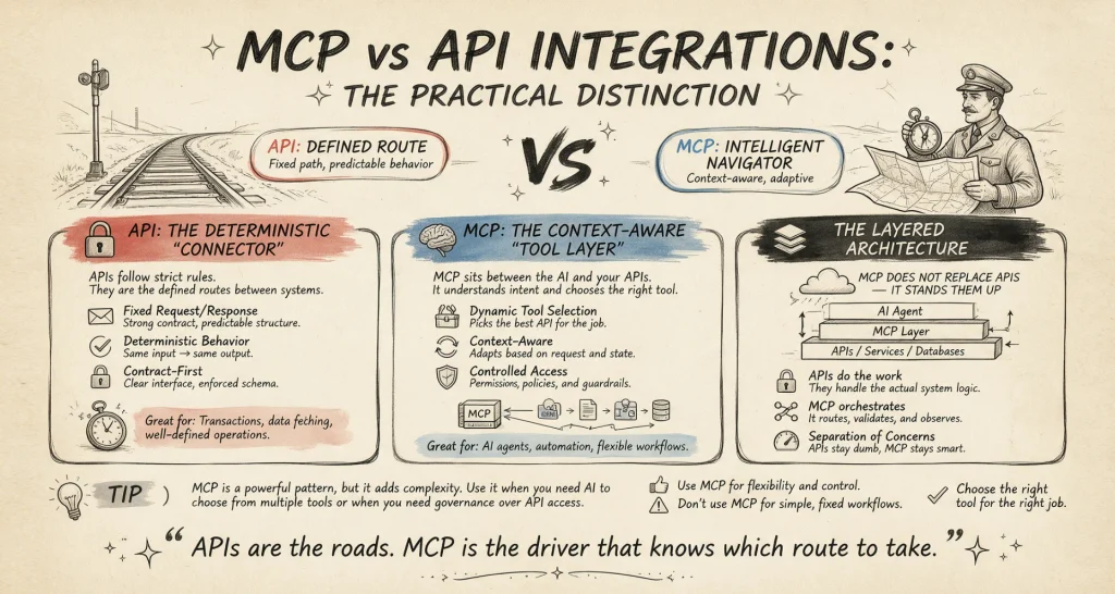 MCP Versus Infograhic API Integrations for Operations